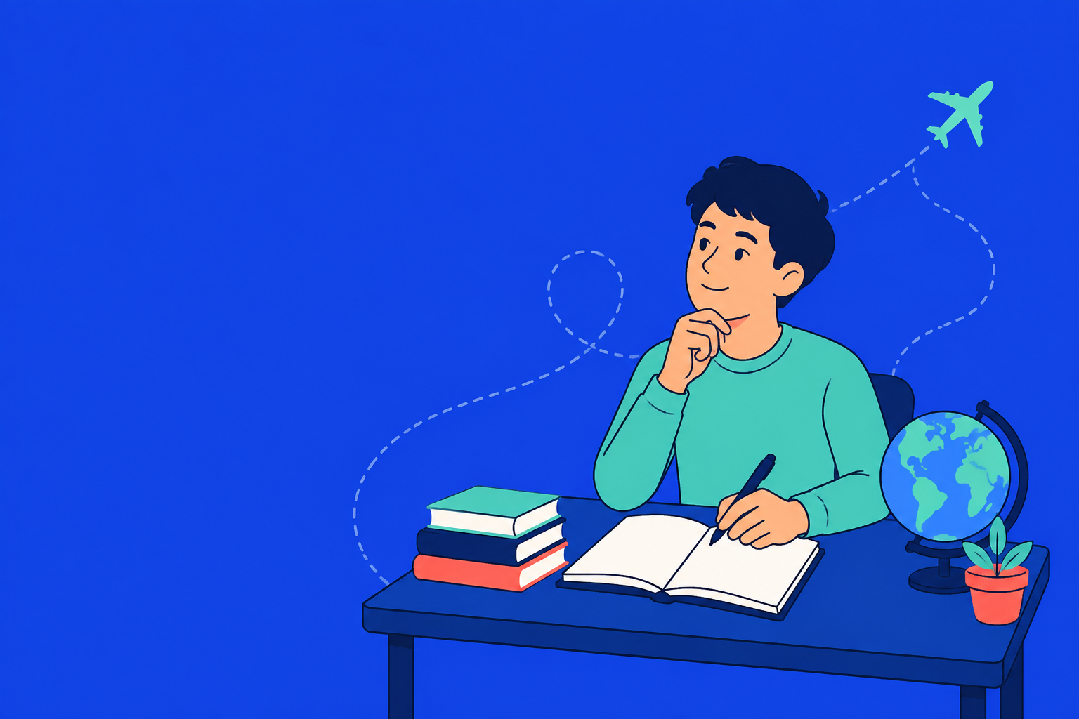 Minh họa học sinh đang chuẩn bị kế hoạch học tập